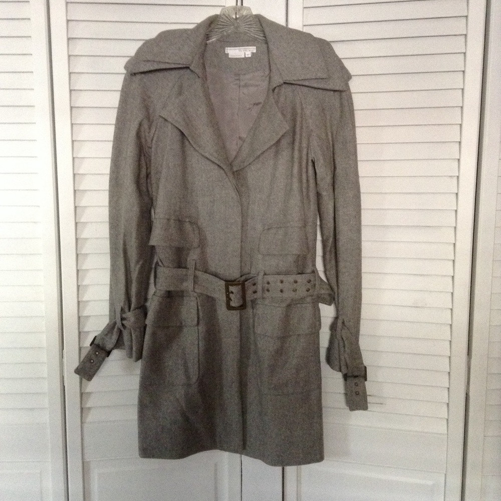 To the max grey peacoat with belt
